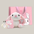 Charger l'image dans la visionneuse de la galerie, set peluche lapin sac cadeau et eau de toilette pour bébé lapin d'amour