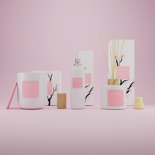 Set bougie , diffuseur et parfum d'intérieur sakura