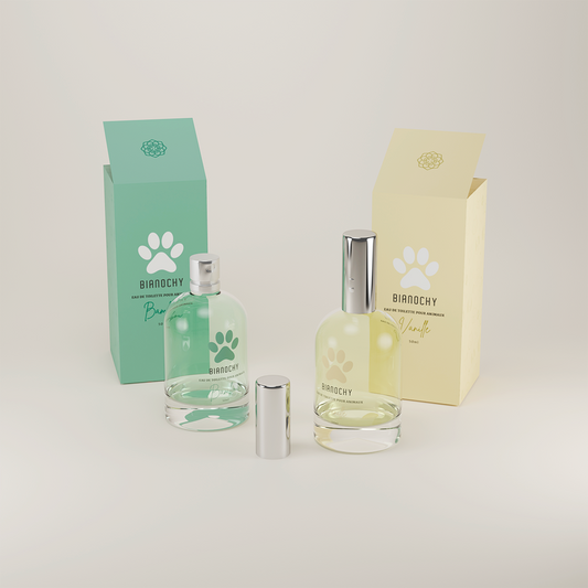 Set 2 parfums animaux vanille et bambou bianochy