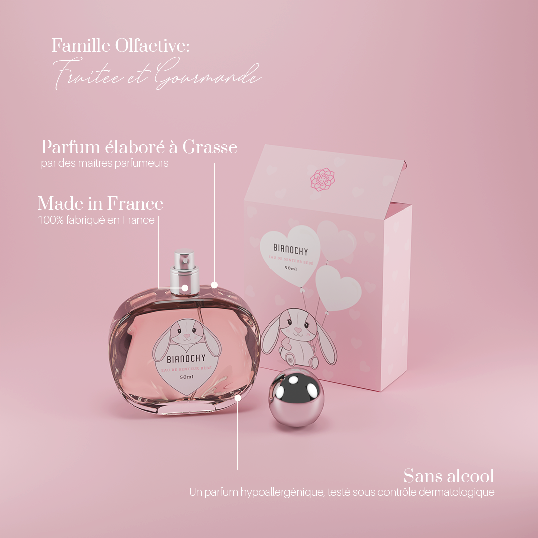 parfum bébé lapin rose packaging